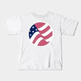 USA Flag Colored Pencil Art Kids T-Shirt